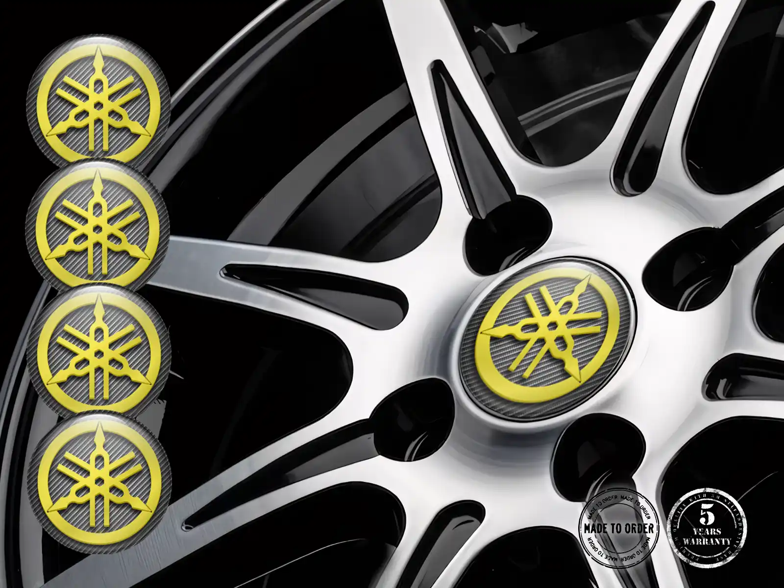 Yamaha Radaufkleber Logo Harzgewölbtes Design